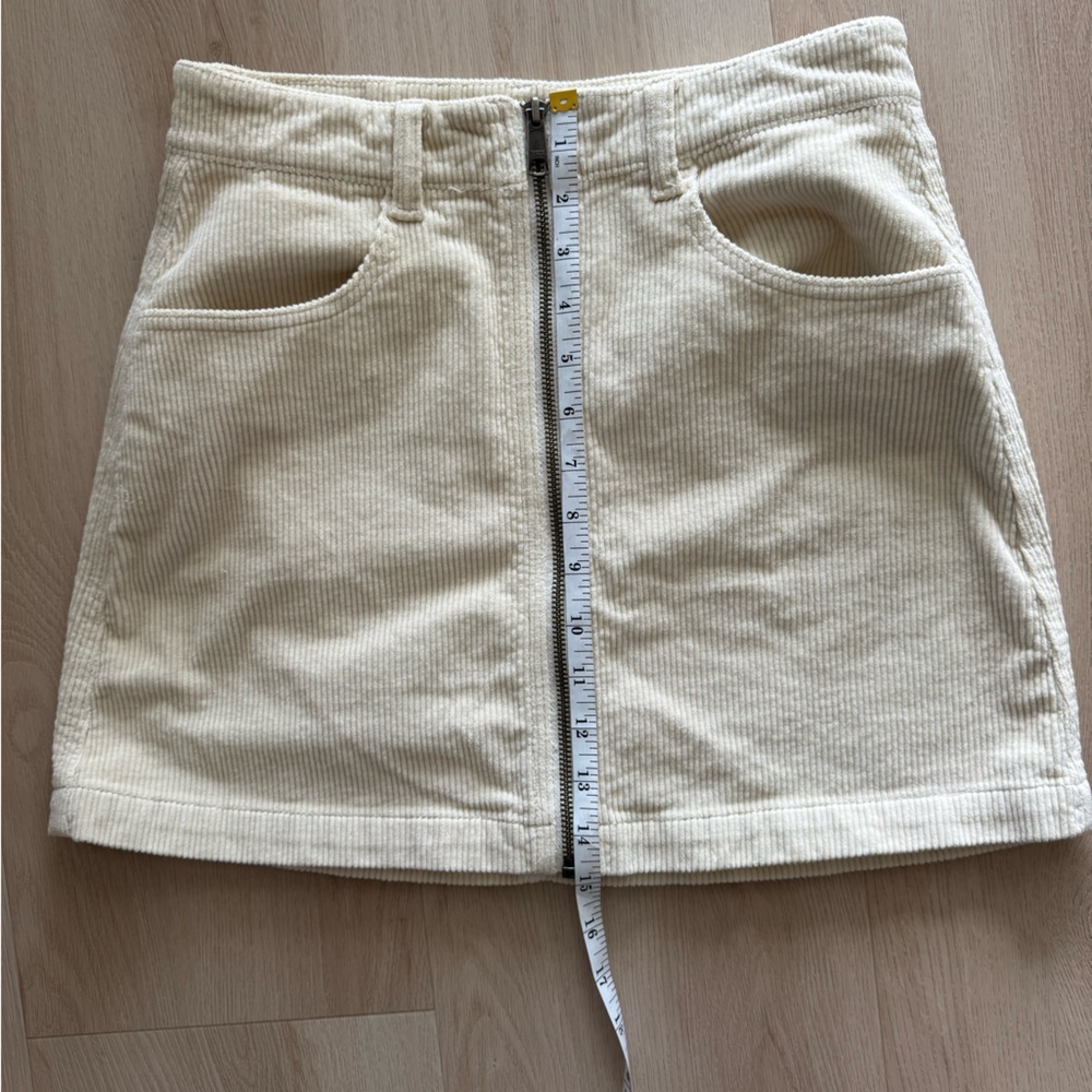 American Eagle Outfitters Cream Corduroy Skirt - Picture 2 of 6
